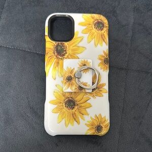 Sunflower Pattern Phone Case with Ring Holder